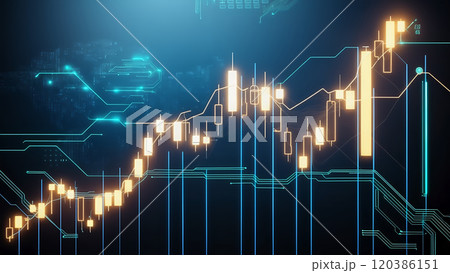 株と金融と経済をテーマにしたマーケットグラフ 株と金融と経済をテーマにしたマーケットグラフ 120386151