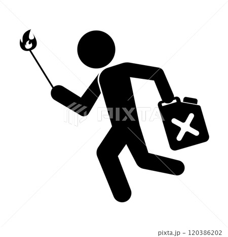 放火犯のシルエット 120386202