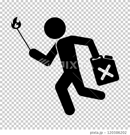 放火犯のシルエット 120386202