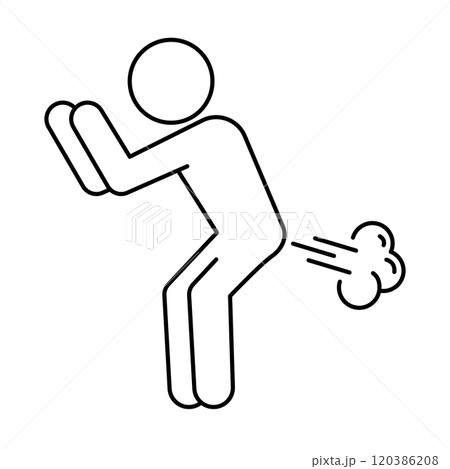 おならをする人のピクトグラム 120386208