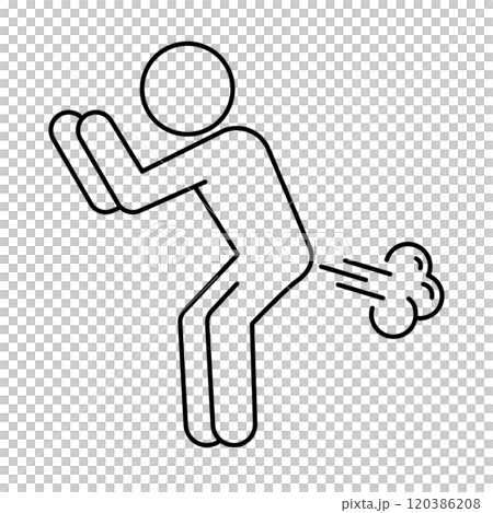 おならをする人のピクトグラム 120386208