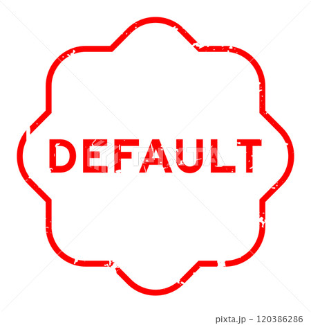 Grunge red default word rubber seal stamp on white background 120386286