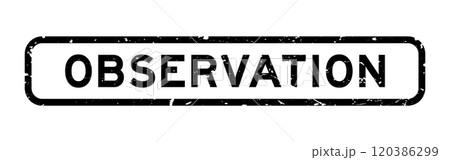 Grunge black observation word square rubber seal stamp on white background 120386299