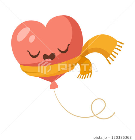 Heart Shaped Balloon as Valentine Holiday Object Vector Illustration 120386368