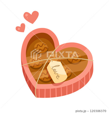 Chocolate Sweet or Cookie as Valentine Holiday Object Vector Illustration Chocolate Sweet or Cookie as Valentine Holiday Object Vector Illustration 120386370