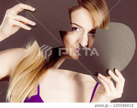 Unhappy woman with broken heart. Unhappy woman with broken heart. 120386818