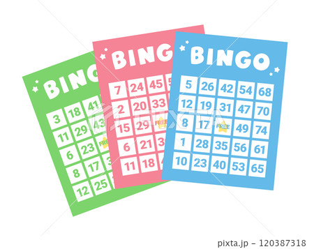 かわいいビンゴカードのイラスト_3枚 120387318
