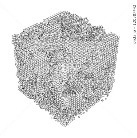 Wireframe Boxes. Sketch style Wireframe Boxes. Sketch style 120387442