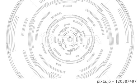 3D circular pattern. Style wireframe model 120387497
