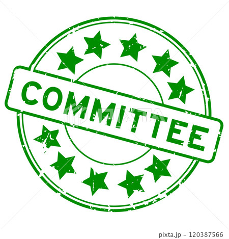 Grunge green committee word round rubber seal stamp on white background Grunge green committee word round rubber seal stamp on white background 120387566