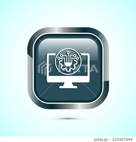 Information technology icon design illustration. Digital tech icon, Button design Information technology icon design illustration. Digital tech icon, Button design 120387844
