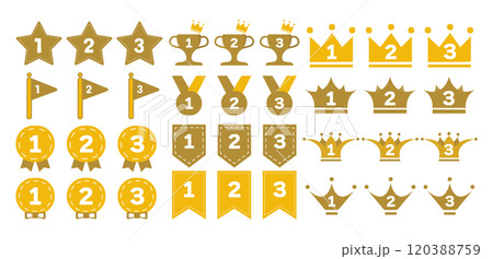 ポップで魅力的なランキングアイコンセット ポップで魅力的なランキングアイコンセット 120388759