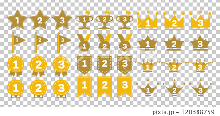 ポップで魅力的なランキングアイコンセット ポップで魅力的なランキングアイコンセット 120388759