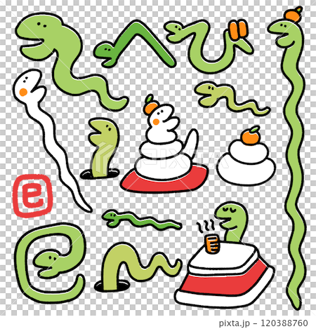 蛇年新年蛇插畫集 120388760