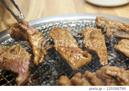 Korean bbq food. Marinated pork ribs 120388790