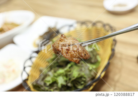 Korean bbq food. Marinated pork ribs Korean bbq food. Marinated pork ribs 120388817