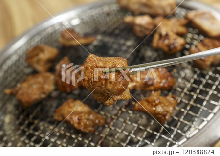 Korean bbq food. Marinated pork ribs 120388824