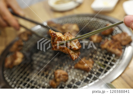 Korean bbq food. Marinated pork ribs 120388841