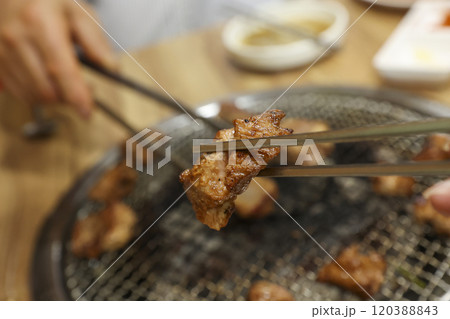 Korean bbq food. Marinated pork ribs 120388843