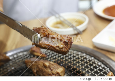 Korean bbq food. Marinated pork ribs 120388846