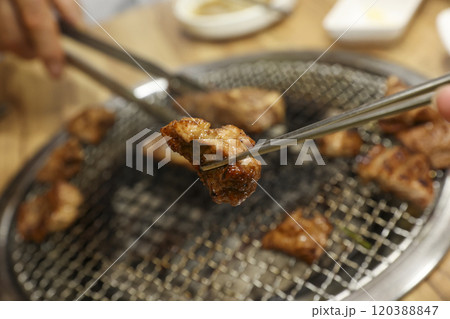 Korean bbq food. Marinated pork ribs 120388847