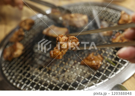 Korean bbq food. Marinated pork ribs 120388848