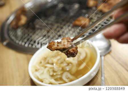 Korean bbq food. Marinated pork ribs 120388849