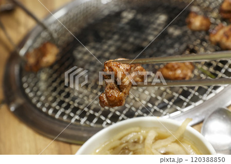 Korean bbq food. Marinated pork ribs 120388850