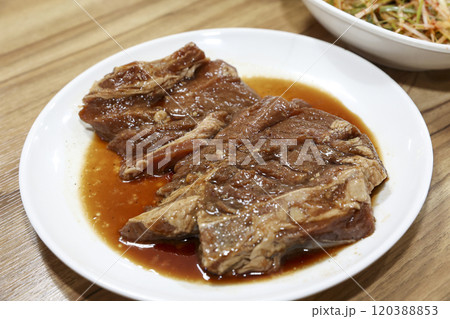 Korean bbq food. Marinated pork ribs 120388853