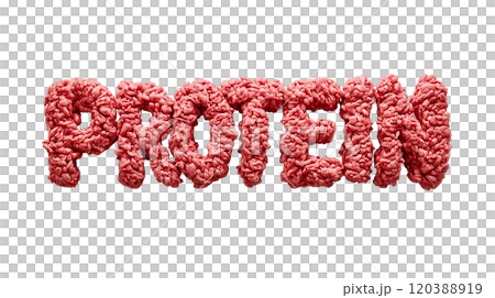 Protein made from appesing minced, showcasing its texture and versatility for various dishes in a modern culinary context 120388919