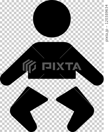 Black and white baby pictogram icon illustration material 120389634