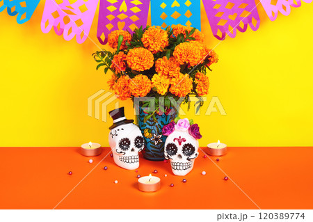 Day of the dead, Dia De Los Muertos Celebration Background 120389774