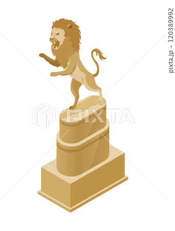 Monument icon isometric. Symbol of monumental art. Famous national memorial on white background. Vector cartoon illustration Monument icon isometric. Symbol of monumental art. Famous national memorial on white background. Vector cartoon illustration 120389992
