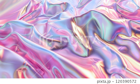 Abstract silver, pink and blue holographic wallpaper background. 120390572
