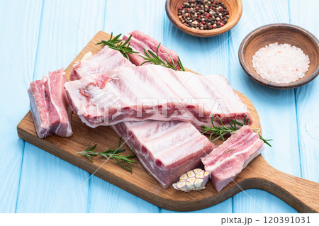 Raw Pork ribs photography . Top view Raw Pork ribs photography . Top view 120391031