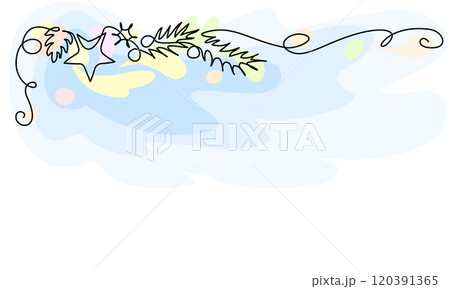 Merry Christmas decoration. Continuous one line art. Holiday greeting card 120391365