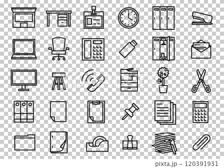 オフィス・仕事道具のアイコンセット 120391931
