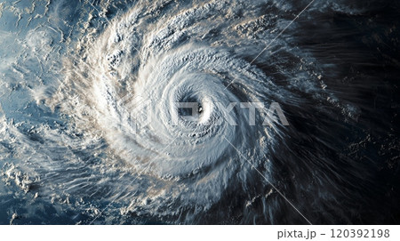 Massive hurricane forming over the ocean from space Massive hurricane forming over the ocean from space 120392198