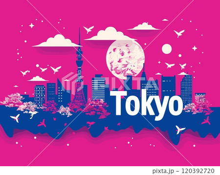 Tokyo City Beautiful Vector Illustration for Postcards, Web Sites and Your Design Tokyo City Beautiful Vector Illustration for Postcards, Web Sites and Your Design 120392720