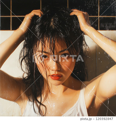 シャワーしている女性 シャワーしている女性 120392847
