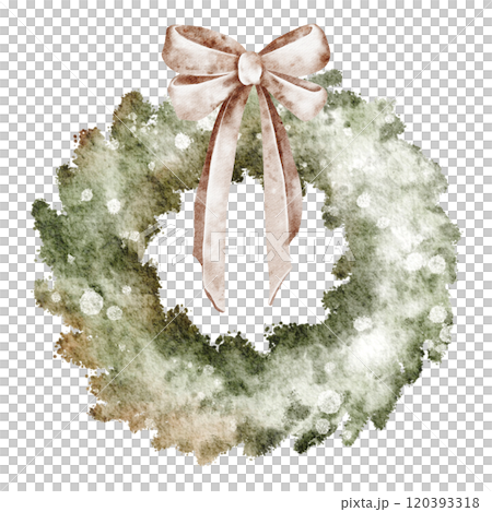 Watercolor Christmas wreath evergreen vintage frame. Hand drawn fir tree Xmas decoration of muted pine branches. Drawing of winter Xmas decoration for holiday templates and invitations. Watercolor Christmas wreath evergreen vintage frame. Hand drawn fir tree Xmas decoration of muted pine branches. Drawing of winter Xmas decoration for holiday templates and invitations. 120393318