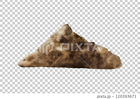 Pile of soil. Watercolor hand drawn illustration isolated on background. Agriculture, organic gardening, planting or ecology. Environmental, earth day. For designers, postcards, greetings, birthday 120393671