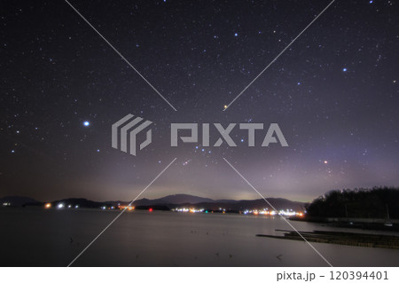 早春の瀬戸内の星景 西に傾くオリオン座 早春の瀬戸内の星景 西に傾くオリオン座 120394401