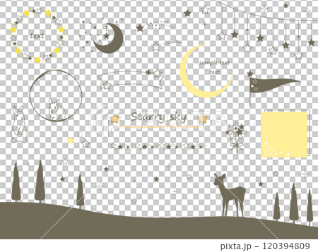 以星空為靈感的可愛手繪插畫素材集 以星空為靈感的可愛手繪插畫素材集 120394809