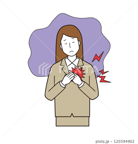 ストレスで心を病む女性 ストレスで心を病む女性 120394902