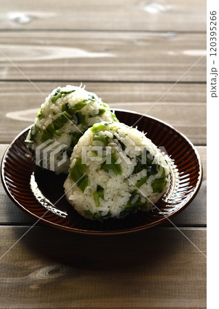 広島菜漬けとちりめんじゃこのおにぎり 120395266