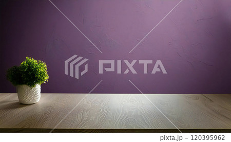 奥行きのあるパープルの空間　紫色の背景 120395962