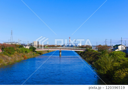 埼玉県三郷市三郷放水路2024年11月 120396519