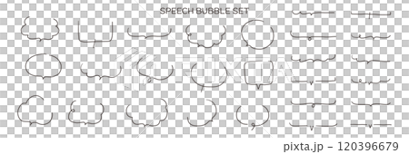 手繪語音氣泡向量插圖集，手寫語音氣泡框 120396679