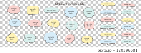 手繪語音氣泡向量插圖集，手寫語音氣泡框 120396681